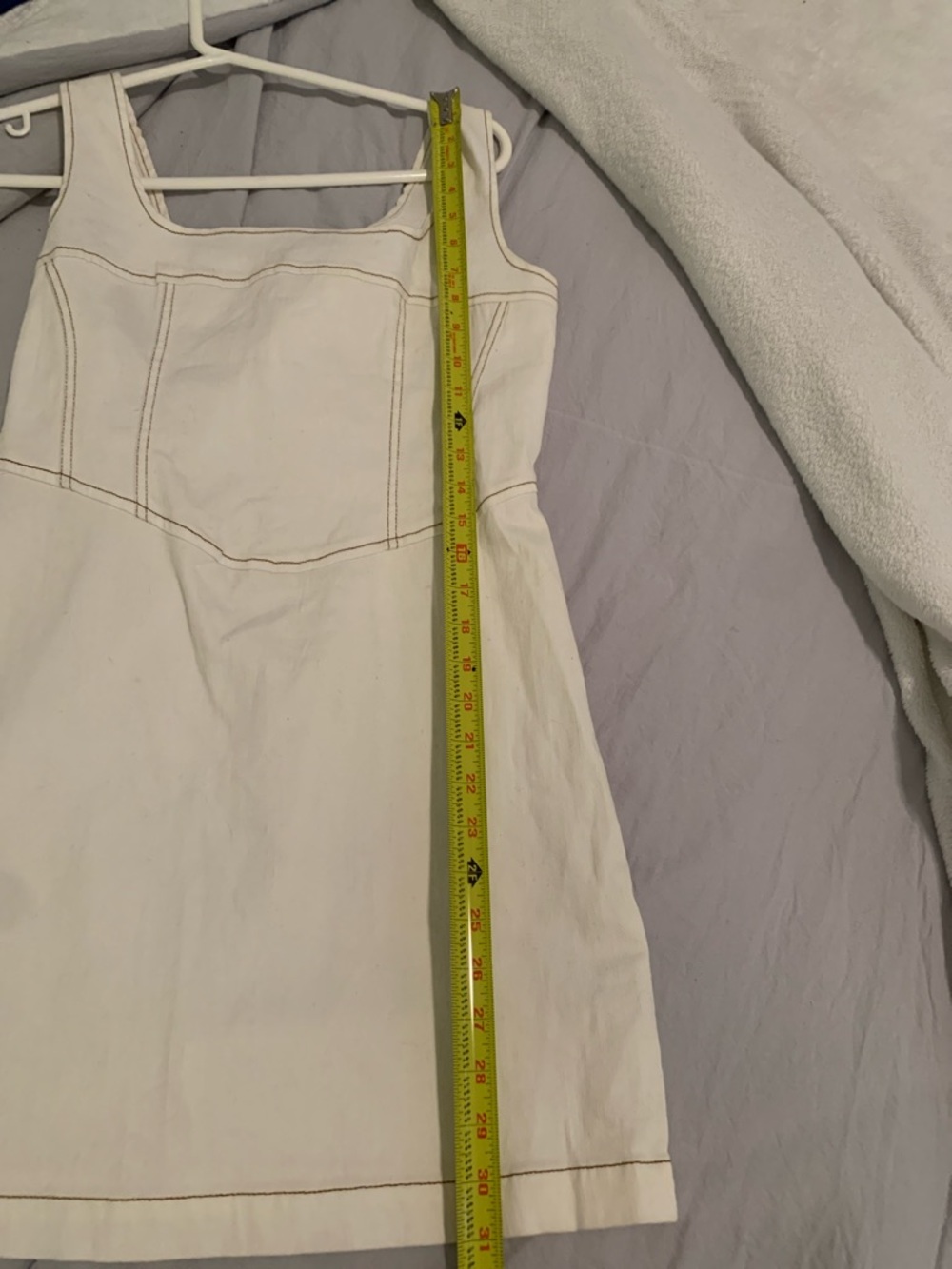 light denim Dress with Brown Contrast Stitching - Picture 10 of 12